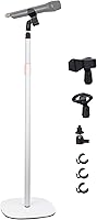 Vista 1 de Mic Stand Floor Microphone Stand with Heavy Weighted Base, Adjustable Height from 18" to 63", Singing Stand with Mic Holder, Cable Clips