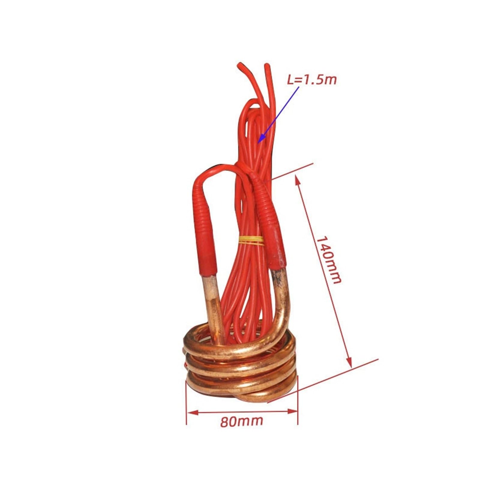 Elemento calefactor en espiral de 220V y 2500W, cable de 1,5 M(Brass)