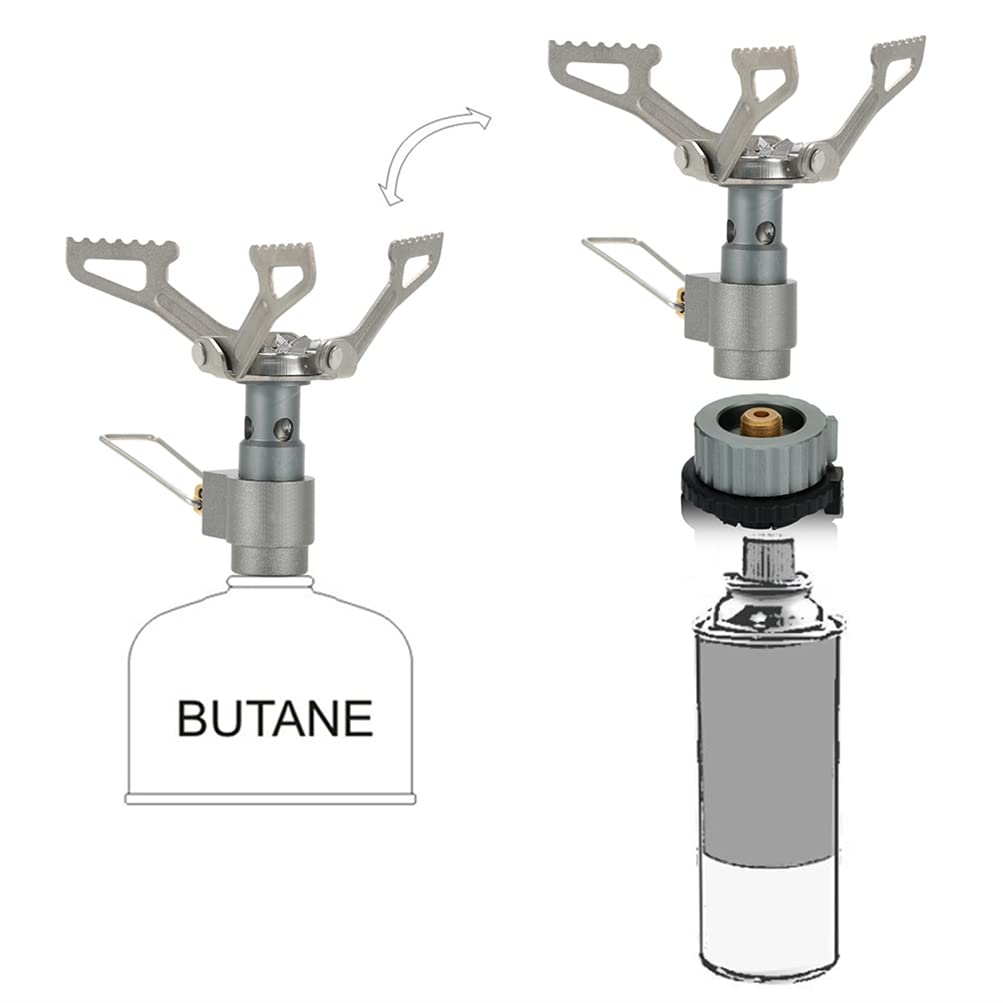 Mini réchaud à Dos ultraléger - Réchaud de Camping en Alliage de Titane avec allumeur à Impulsion piézo Portable pour Le Camping, la randonnée, la Cuisine, la Chasse, la pêche