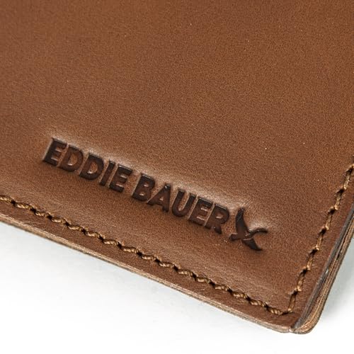 Eddie Bauer Men Rugged Bifold Wallet | Money Clip | RFID Protection | Id Window | Leather | EDC3