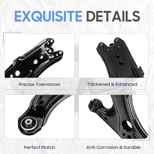 Image of Front Lower Control Arms w /Ball Joints Sway Bar End Links Tie Rods Suspension Kit for Beetle 2001-2010, for Golf 2003-2006, for Jetta 2001-2005 (10PCs)