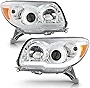 ACANII - For 2006-2009 Toyota 4Runner Chrome Housing LED Tube Upgrade Projector Headlights Headlamps Driver & Passenger
