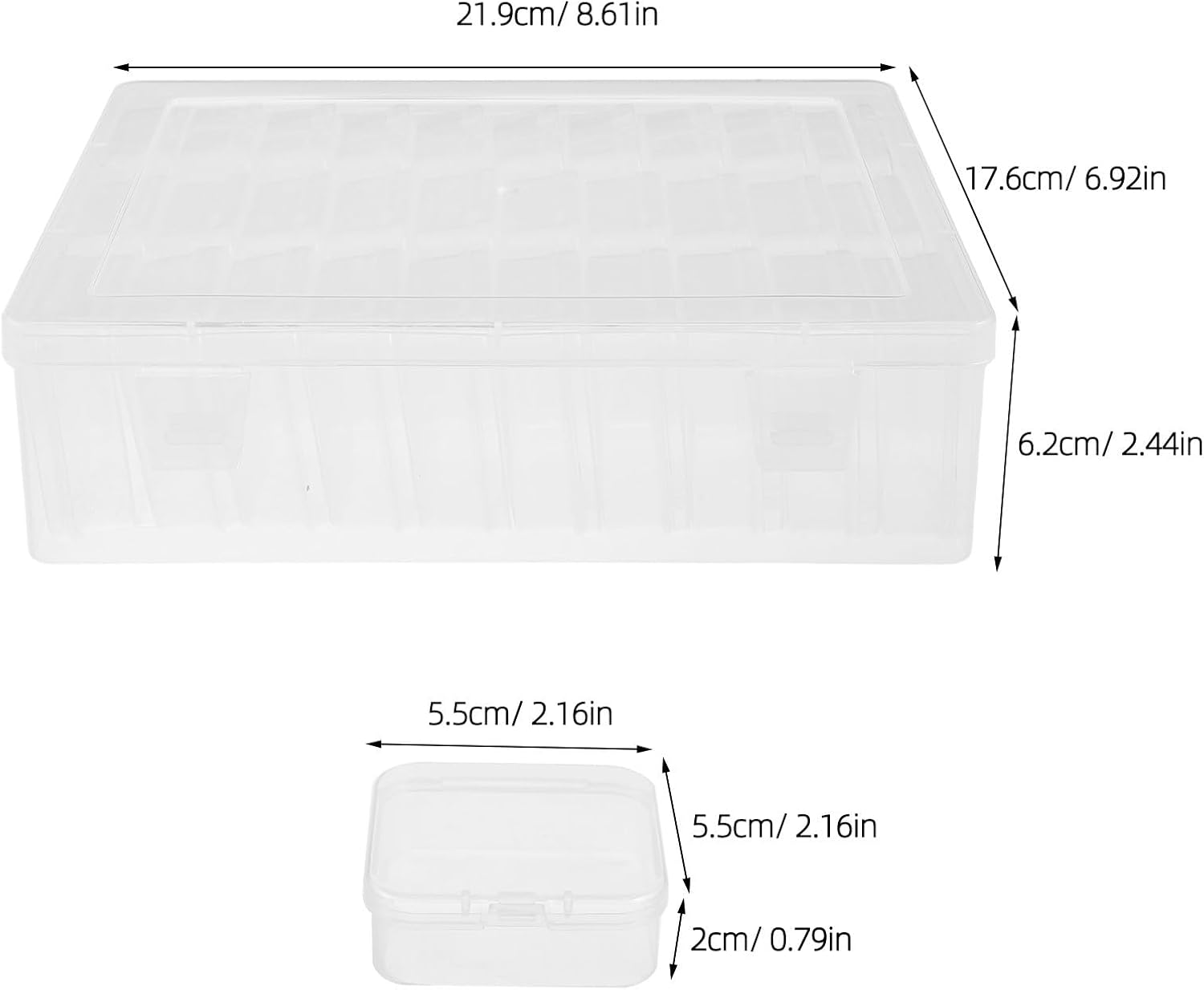 Toddmomy 1 Set Clear Bead Organizer, Tackle Box with Adjustable Dividers