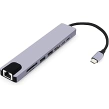 Macbook Pro Air Usb Type-c Hub D n t r c   evirici  oklay c  8 in 1 Type-C  k l   oklu  evirici Adapt r Ethernet HDMI USB  oklay c  SD TF Kart Okuyucu USB Hub