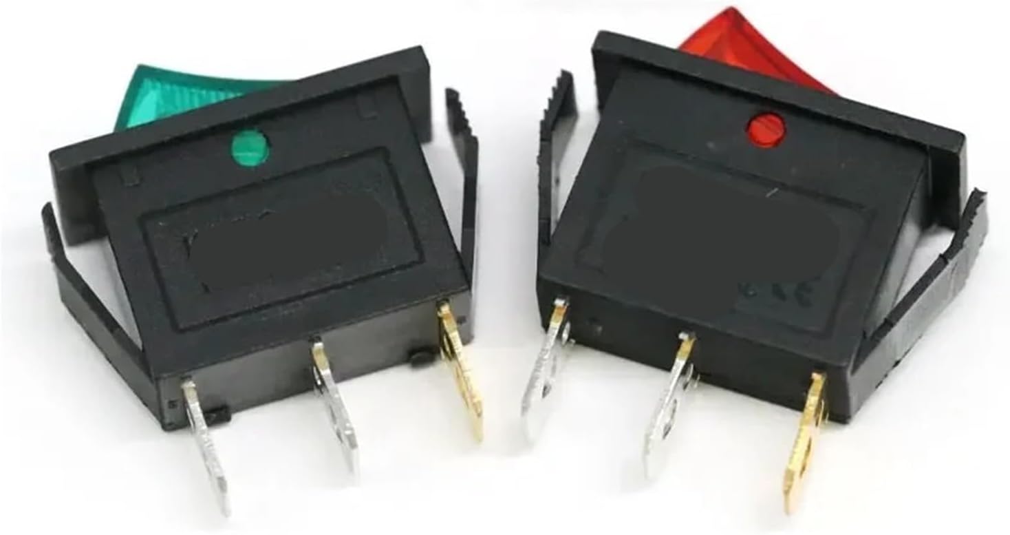 1 Pcs KCD3 Rocker Switch ON-Off 2/3 Position 3-pin Device Power with Light 16A 250V / 20A 125VAC, 35x31x14mm(Black No Light)