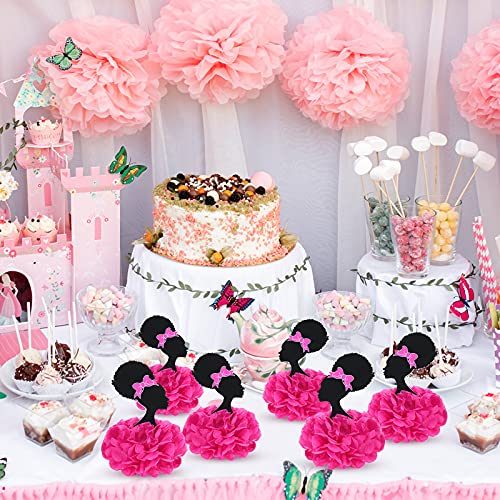 8 Pieces Princess Centerpieces Girl Party Decoration Centerpieces Princess Table Decor Paper Pom Pom Ball Paper Flower Princess Table Topper For Girl Theme Birthday Double Sided Table Decorations #TOP4