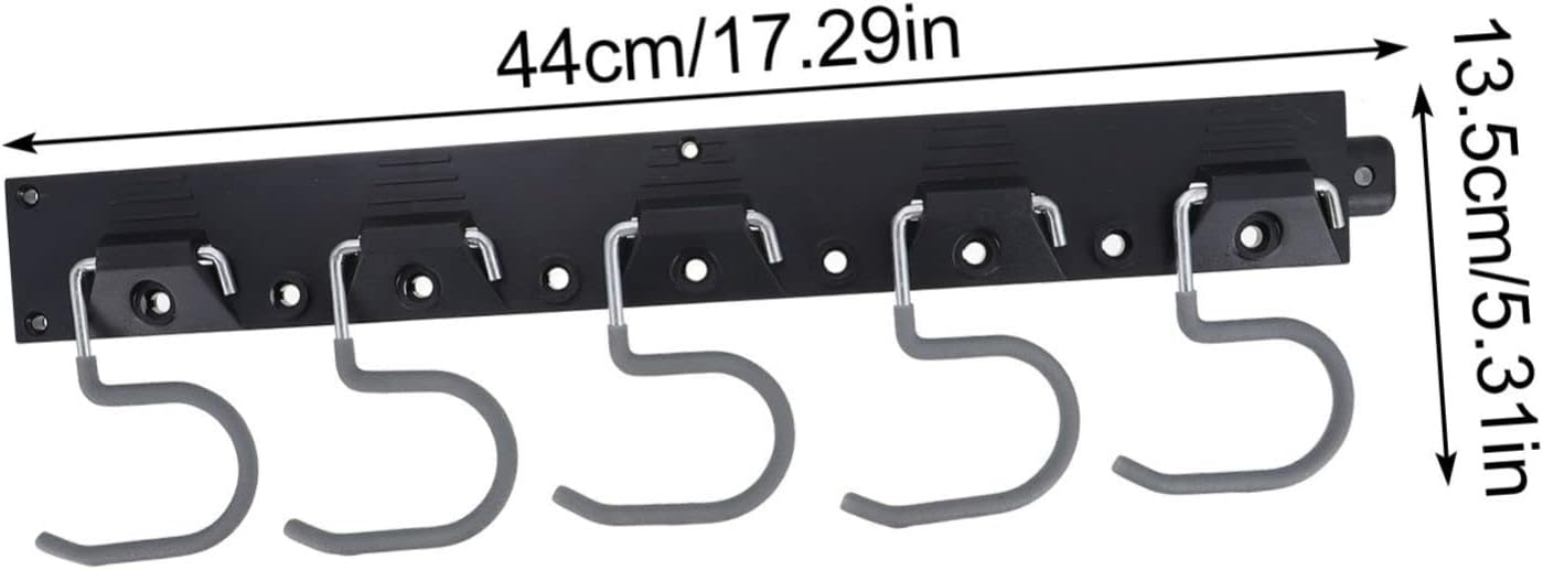 1set Garage Tool Organizer Wall Mount Tool Hangers Metal and Plastic Hooks for Brooms Mops Shovels for Garage Garden Shed Workshop Storage