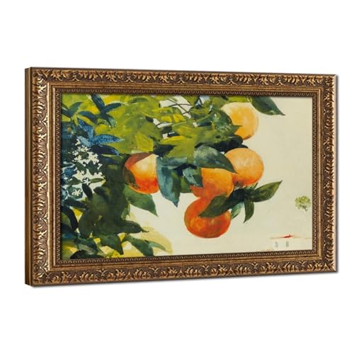 Impression toile Oranges on A Branch Winslow Homer cadre bois