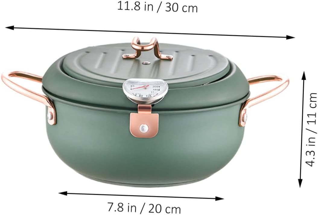 Cabilock Japanese Style Nonstick Deep Fryer Stainless Steel Cooking Pot with Heat Control Safe Design for Efficient Frying for Home Chefs and Tempura Lovers