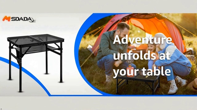 Amazon.com: MSDADA Folding Grill Table, Height Adjustable Aluminum