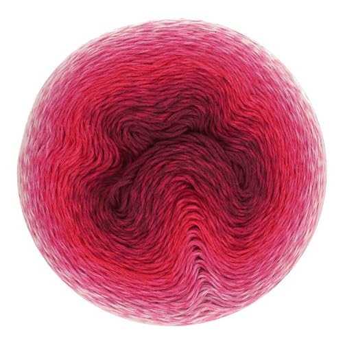 Image of Scheepjes Whirl Gradient Yarn Cake, 1094 yd (1000 m), 60% Cotton /40% Acrylic, Color 555 Forbidden Fuchsia, Lightweight Yarn for Shawls, Wraps & Garments