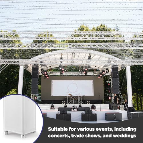 Image of Hahafelt 2 Pcs White Truss Cover Fits 10 ft x 12 in Box Truss Scrim Elastic Fabric Seamless Integration Easy Installation Pull over Sleeves
