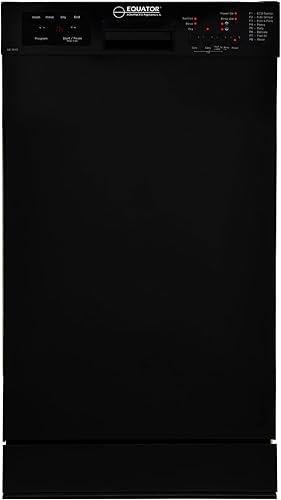 Ecuador 18 in Lavavajillas 10 lugares+Estante de vino 0.12 oz QUIET 51 dB 110V E-Star ADA en Negro