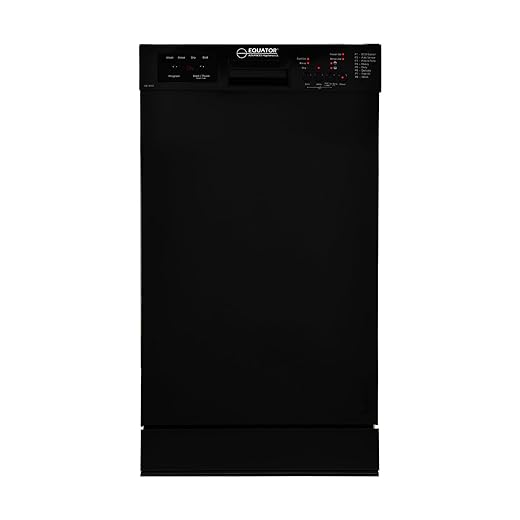 Equator 18"Built in Dishwasher 10 place Wine Rack 8 Wash Sensor Wash Delay1/2Load 110V E-Star ADA in Black