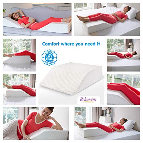 Bekweim Wedge Pillow for Sleeping Foam Leg Elevation Pillow for