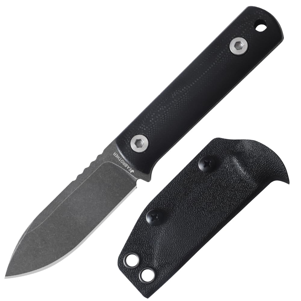 JEABROTHER DC53 Stahl -G10 Griff Festmesser mit Hülle Überlebensschneider, Auskassenmesser EDC Handwerkzeug (D)