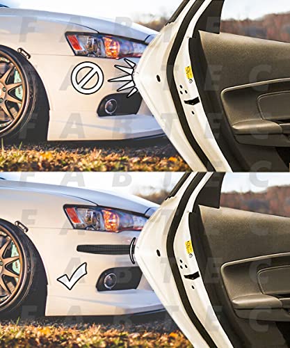 Image of FABTEC Car Bumper Scratch Guard Strong & Durable Bumper Protector /Bumper Guard Compatible with All Cars (Carbon Style) (Black, Set of 4) | Polyvinyl Chloride