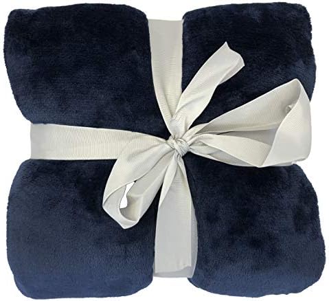 Allgala 60x90 Super Soft Flannel Plush Light Weight Throw Blanket-Navy-BLK82508