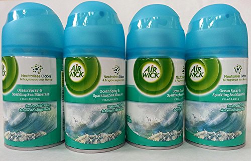 Air Wick Freshmatic Automatic Spray Air Freshener, Ocean Spray & Sparkling Sea Minerals, 4 Refills
