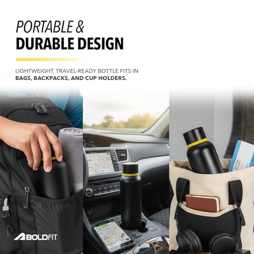 Image of Boldfit Water Bottle 700ml Stainless Steel Water Bottle Vacuum Insulated Hot & Cold Flask Leakproof BPA Free Metal Bottle with Strap Rust Free Reusable Water Bottle for Gym, Office, School & Travel