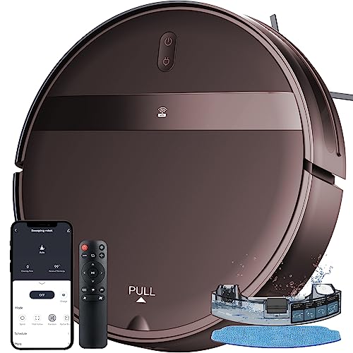 MANVINS Robot Vacuum and Mop Combo, App/Voice Control, Robot Vacuum Cleaner 2 in 1, Jet Black