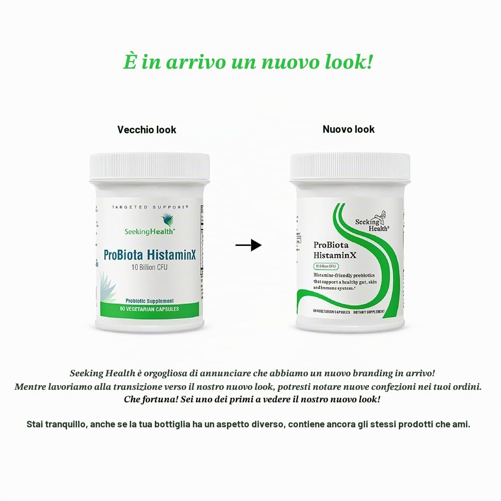 SEEKING HEALTH Probiota Histaminx 10 Billion CFU - Integratore Probiotico A Basso Contenuto di Istamina per L'intestino - Comfort Digestivo per L'intolleranza All'istamina - Vegano - 60 Capsule