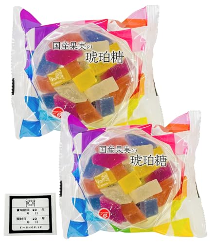 津山屋製菓 国産果実の琥珀糖 100g 2個セット 琥珀糖 kohakutouトレンド SNS insで話題 食べられる宝石 鉱物お菓子 こうぶつヲカシ ASMR 伝統和菓子 宝石 ギフト 正規品【オリジナル期限管理シール付】 (国産果実の琥珀糖/計2袋)