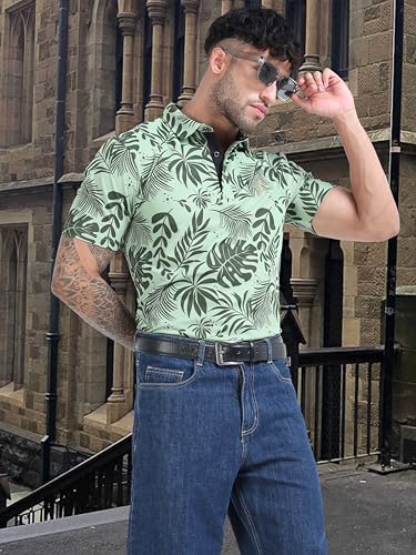 Image of STELLERS Men's Printed Polo T-Shirt | Regular Fit| Feather Touch Feel | Odour Resistant | Wrinkle Free | Stretchable | Anti-Static