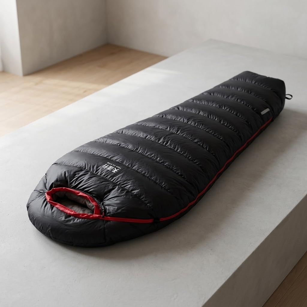 Saco Dormir Momia, Plumón Ligero, Impermeable Camping Senderismo, con Almohada Hinchable