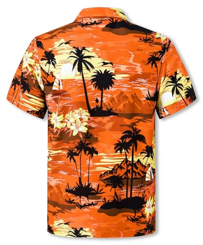 Image of Cromoncent Matching Hawaiian Outfits for Family, Dad and Son Matching Luau Beach Tropical Shirts Mommy Daughter Tropical Sets