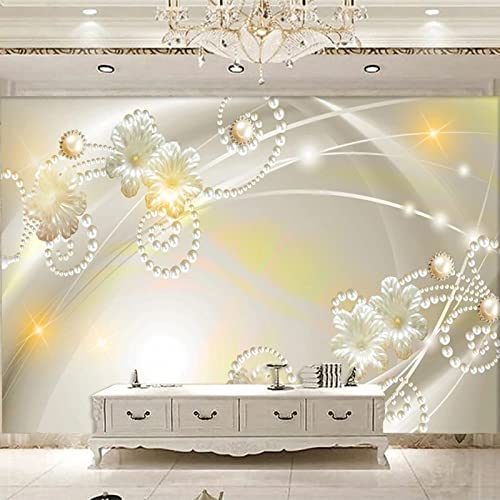 Papier peint fleurs 3D personnalisé haut de gamme décoration murale 200 x 100 cm