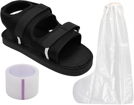Sarini Orthopedic Post-Op Shoe For Broken Foot Toe Walking Cast Boot Stress Fracture Brace Sandal Adjustable Strap Left Right Foot M