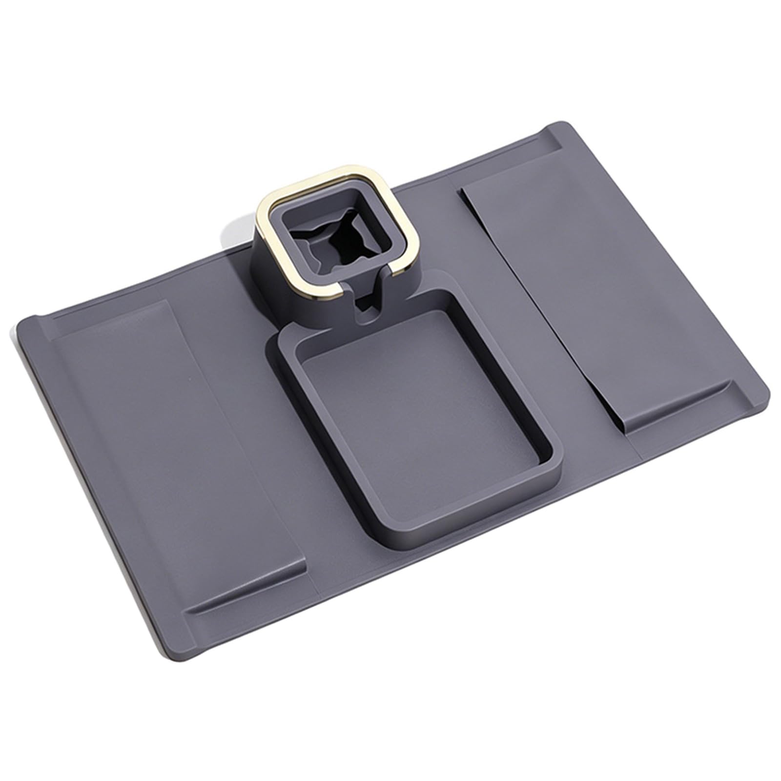 COOLHOOD Bandeja para reposabrazos de sofá con portavasos, color gris