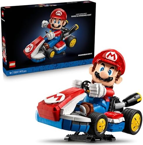 LEGO Mario Kart – Mario & Standard-Kart 72037 | Bausatz für Erwachsene, Nintendo Figur und baubares Auto für Gaming Fans, Modellbau Gamer, Gaming Geschenk, 1972 Teile