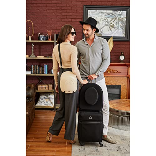 Baseball Cap Carrier Hat Box Travel Case For Hats Carry On Hat Bag With Shoulder Strap - Beige #TOP6