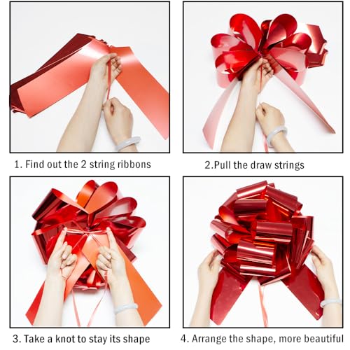 Image of 1Pcs 14 Inch Giant Large Pull Bow Big Bow,Great Gift Bows for appliances,Bikes,Table Decorations and Party Events (Pink)