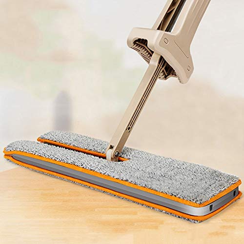 Trapeador para La Limpieza del Hogar Microfibra Lado Plano De Doble Fregona De Limpieza Fregona Telescópica Herramientas De Limpieza del Piso del Hogar