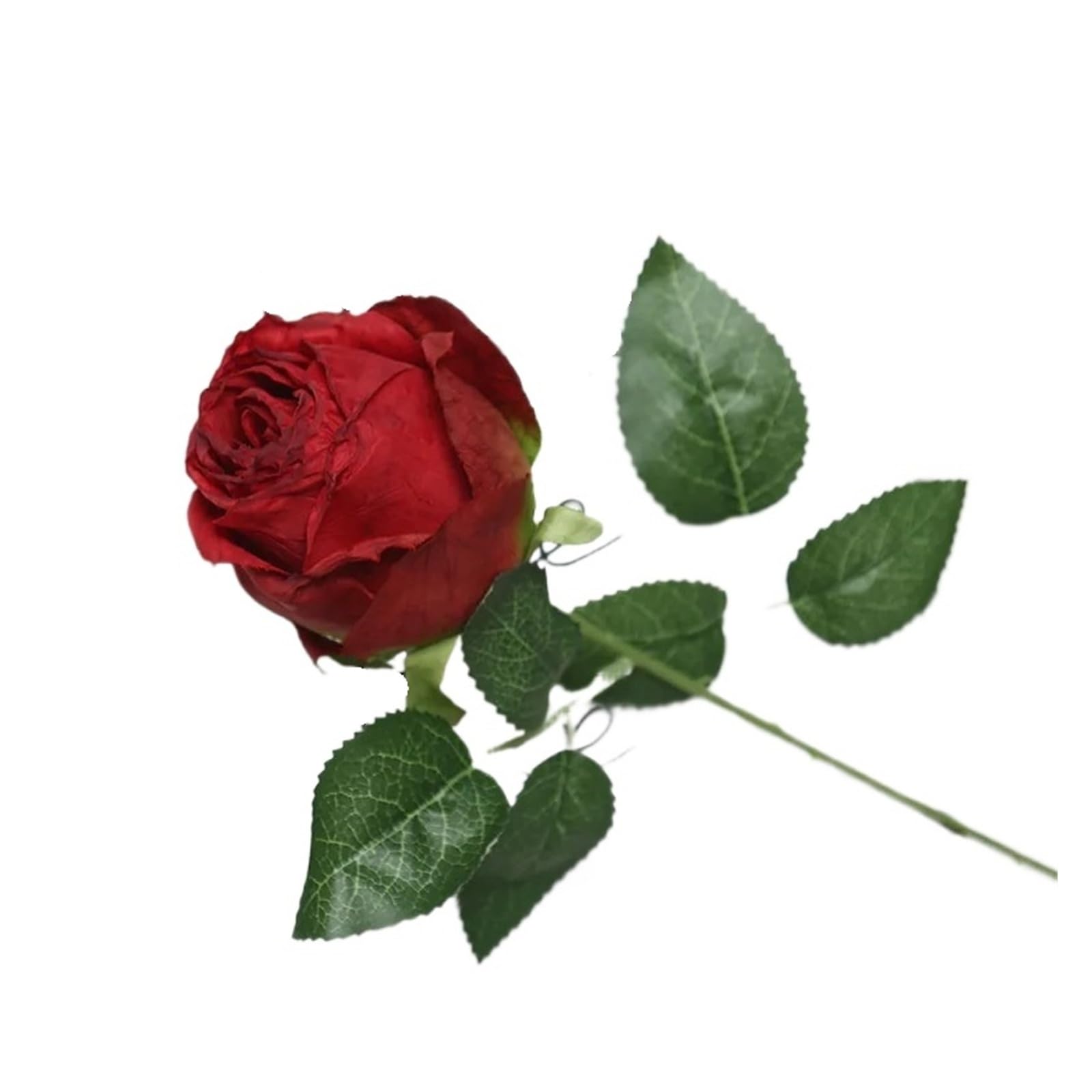 HamPaesk 12pcs Branch Silk Artificial Flowers Restaurant Decoration Simulation Fake Flower(Red)