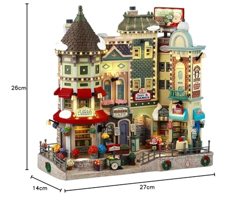 LEMAX Jingle Bell Bazaar maqueta de pueblo navideño miniatura con luces LED 6