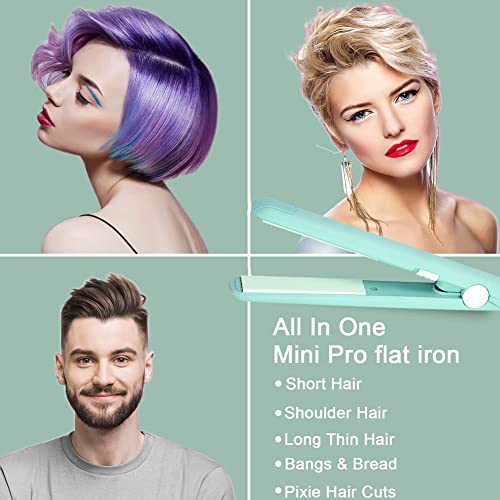 Mini plancha y rizador para cabello 2 en 1 cerámica verde miniatura 7