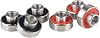 608 2RS Long Plate Integrated Bearings with ABEC11 Precision for High Speed and Silent Operation, Pre Lubricated Steel Bearings Suitable for Skateboards, Scooters, Inline Skates (Red 4pcs)