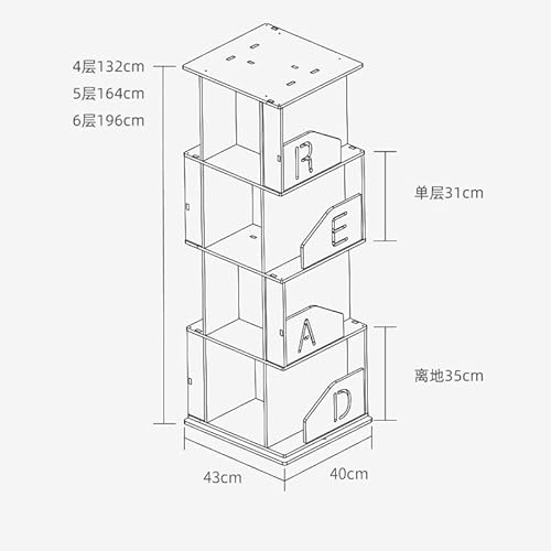 Rotating Bookcases Pine Solid Wood 360 Degree Rotatable Bookcase Book Rack Book Storage Rack Book #TOP2
