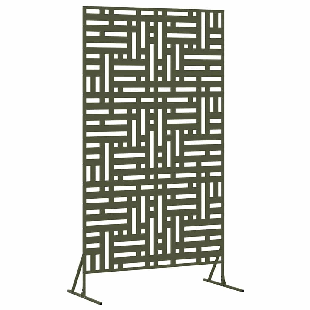 Garden Privacy Screen Olive 100x50x180 cm Steel Outdoor Fence Panel for Terrace Patio Modern Decorative Windbreak Blocker Durable Iron