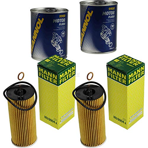 2x Original MANN Ölfilter HU 6004 x + 2x SCT Motor Flush Motorspülung