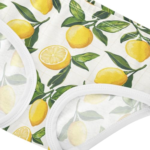 ZZKKO Lemons Yellow Plaid Girls Underwear Toddler Panties for Girls Comfort Brief Size 2T-8Y3