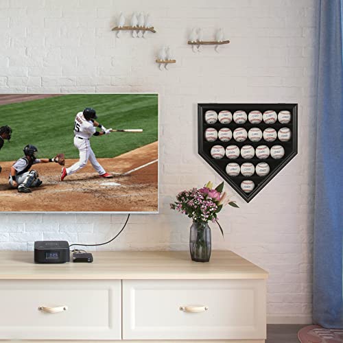 Displaygifts Baseball Display Case Baseball Holders For Balls Display With 21 Slots Wall Display Box 96% Clear Antifade Uv Protection With Gold Locks For Homerun And Collector Autograph Balls #TOP7