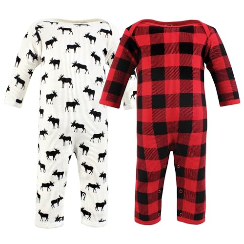 Image of Hudson Baby Unisex Baby Thermal Coveralls 2pk, Creative Rainbows