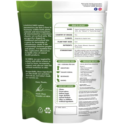 Mrm SF-MRM-80010 Nutrition Organic Fermented Cacao Powder thumb #1