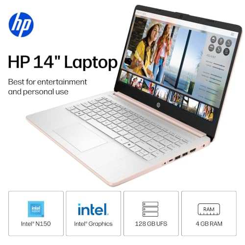 HP 14" 2026 Laptop, Intel Processor, Copilot AI, Office 365, 128GB Storage | 1TB Cloud Storage, Wi-Fi 6, HDMI, Long Battery Life, Pale Rose Gold, Windows 11 Home for Students & Everyday Computing - image 2