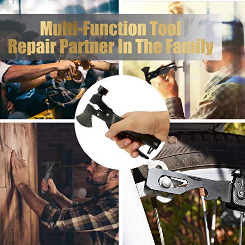 URGENEX Multitool Axe Camping Gear 14 in 1 Stainless Steel Multitool Camping Accessories with Plier Bottle Opener Screwdrivers Gifts for Men